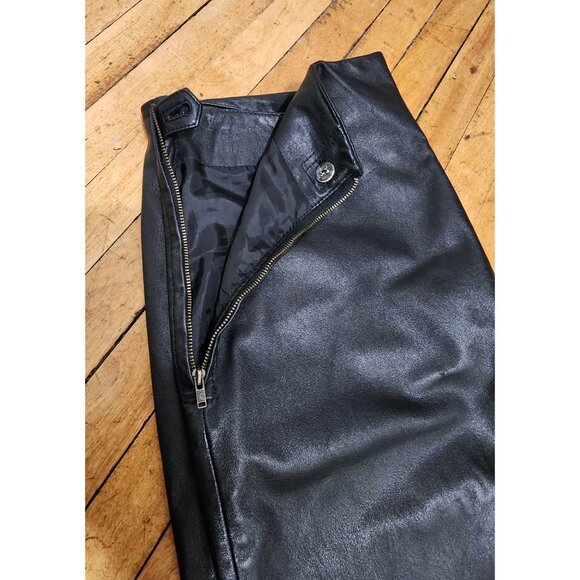 Ralph Lauren Genuine Leather Boot Cut Pants Vtg 90s Y2K RRL Fall Fashion Moto - Picture 9 of 16